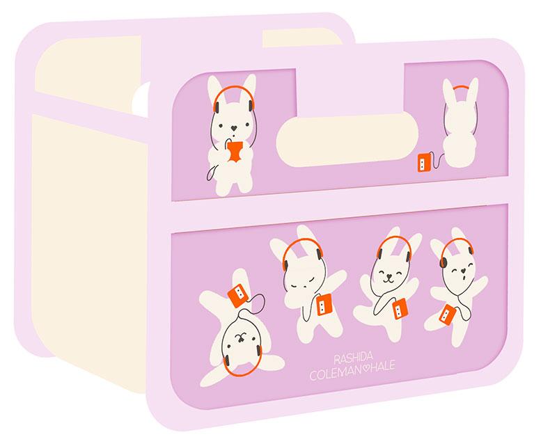 Foldable Box Mini Rabbeats SKU A100910 mini box is perfectly sized to organize - 5" x 6.5" x 5"