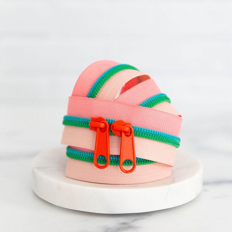 30" Zipper Coral Springs includes 2 zipper pulls - SSCZ40 by Stitch Supply Co.