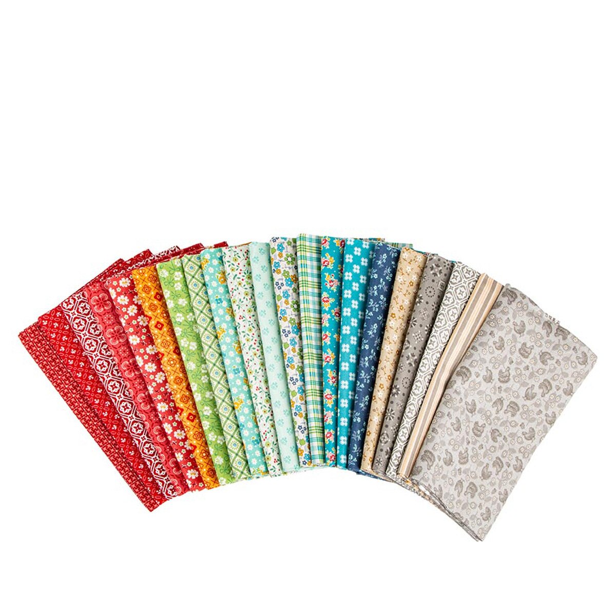 Lori Holt Farmers Daughter Pewter Mini Fat Quarter Bundle includes 21 Fat Quarters custom cut