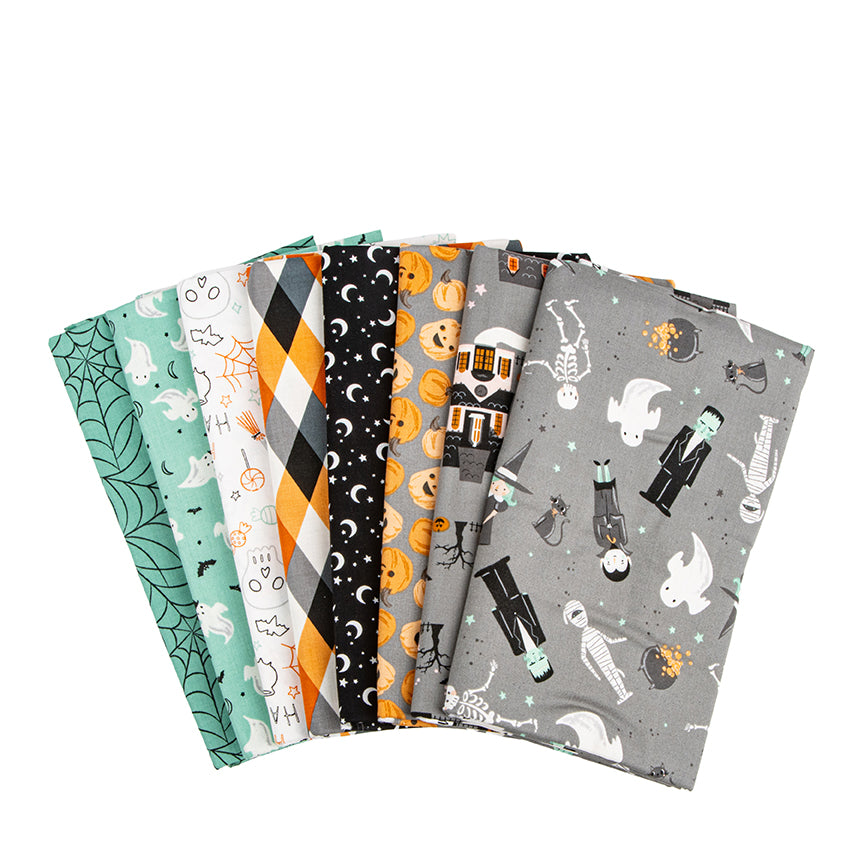 Frank and Friends Gray Colorway by Melly and Me includes 8 Fat Quarters