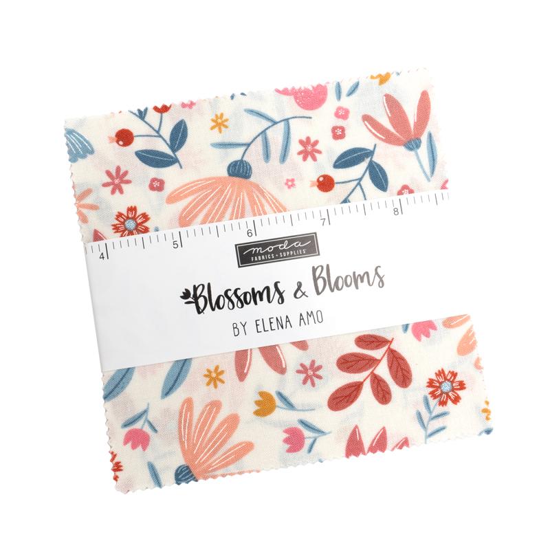 Blossoms And Blooms Charm Pack 39050PP by Elena Amo for Moda Fabrics bin