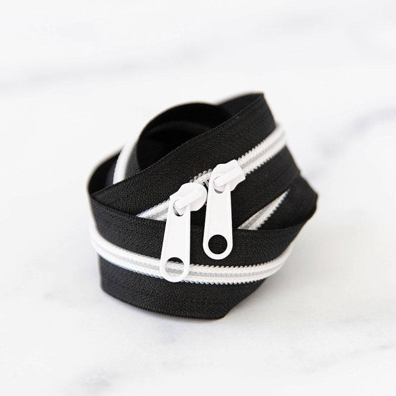 30" Zipper Black and White includes 2 zipper pulls - SSCZ31 by Stitch Supply Co.