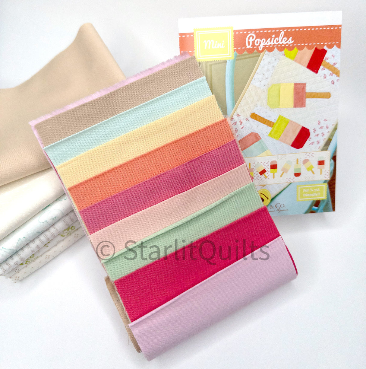 Mini Popsicles Table Runner Quilt Kit includes fabric for the top and the binding.