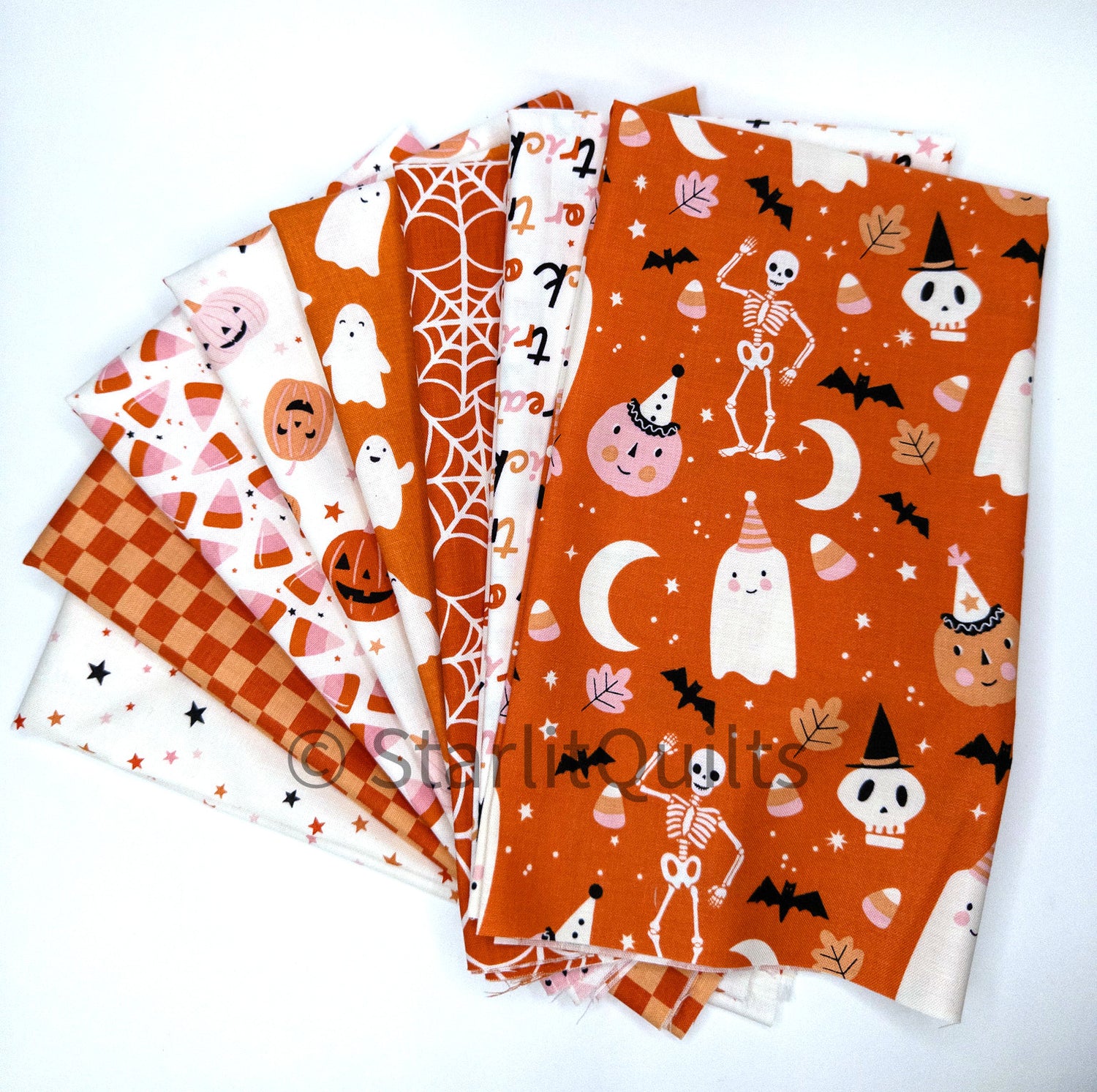 Hey Pumpkin Fat Eighth Bundle by My Minds Eye for Riley Blake Designs includes 24 prints cut 9" x 21" by Starlit Quilts