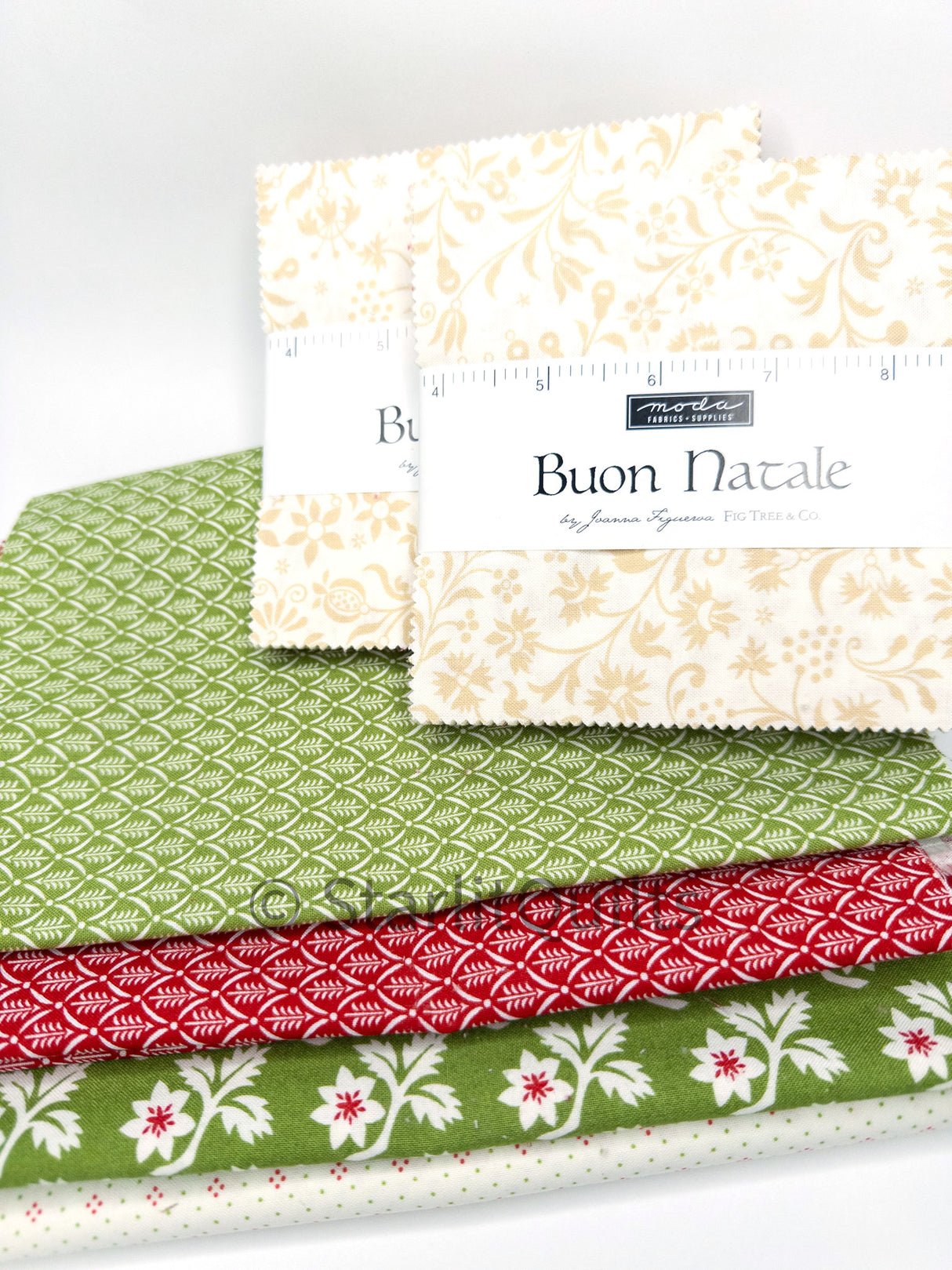 Starry Pines Quilt Kit, quilt size 37.5 x 46.5 Featuring Buon Natale by Fig Tree and Co includes fabric for the top, binding and Pattern