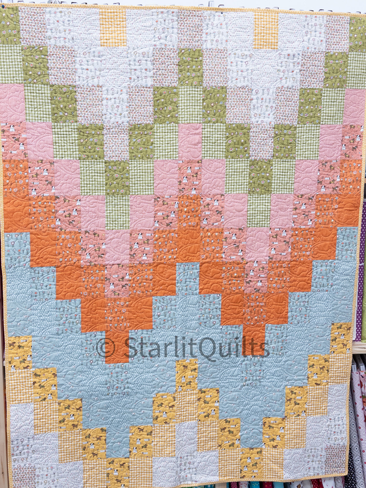 Elsie May Quilt Kit featuring Lucky by Sweetwater by Villa Rosa Designs finished size 53" x 70"