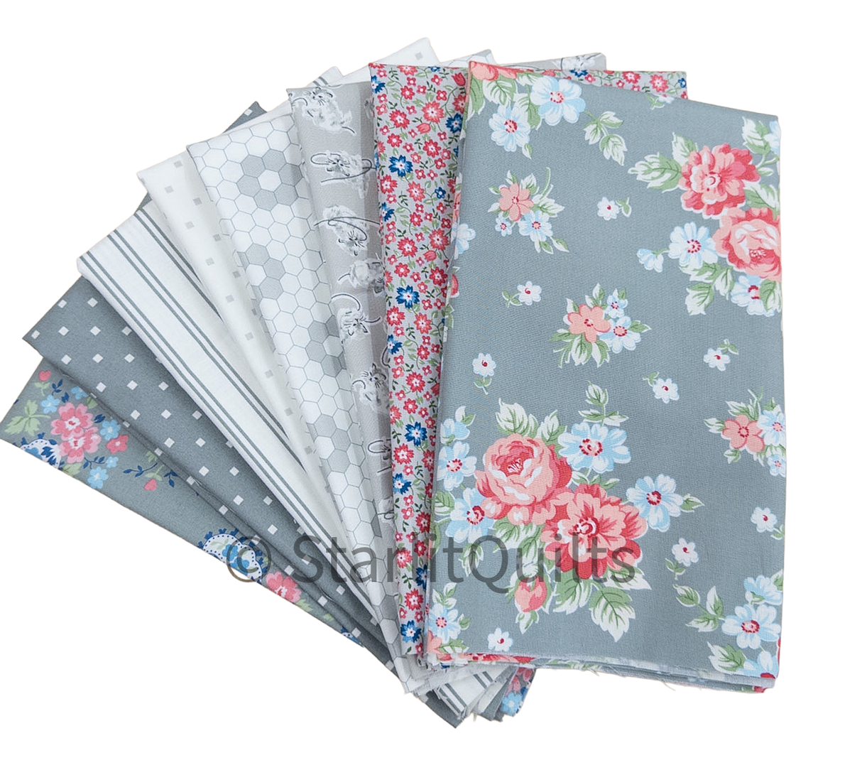 A Cat Named Stitch Gray colorway Includes 8 Fat Quarters