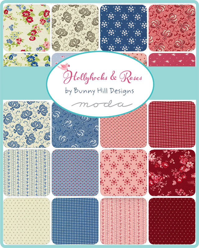 Hollyhocks and Roses Half Yard Bundle by Bunny Hill Designs for Moda Fabrics includes all 31 Prints Cut by Starlit Quilts