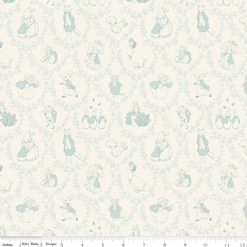 Peter Rabbit™ and Peter Rabbit & Friends™ Toile Cloud C15863-CLOUD Yardage sold in 1/2 yard increments cut continuously