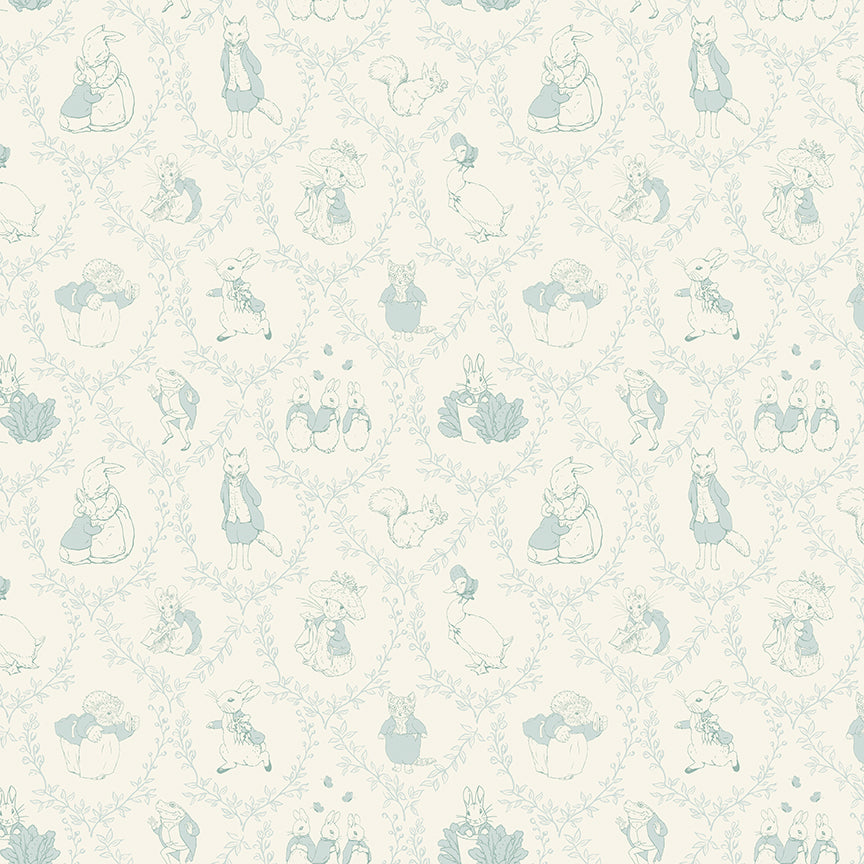 Peter Rabbit™ and Peter Rabbit & Friends™ Toile Cloud C15863-CLOUD Yardage sold in 1/2 yard increments cut continuously