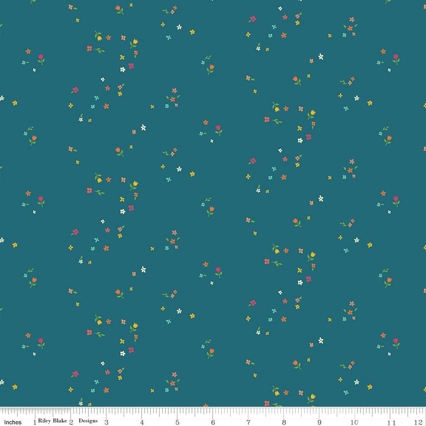 First Blooms Mini Blooms Denim C16326-DENIM by Heather Peterson for Riley Blake Designs
