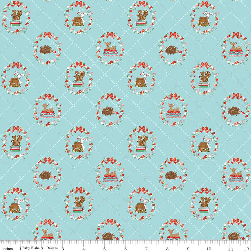 Whimsical Woodland Animals Aqua