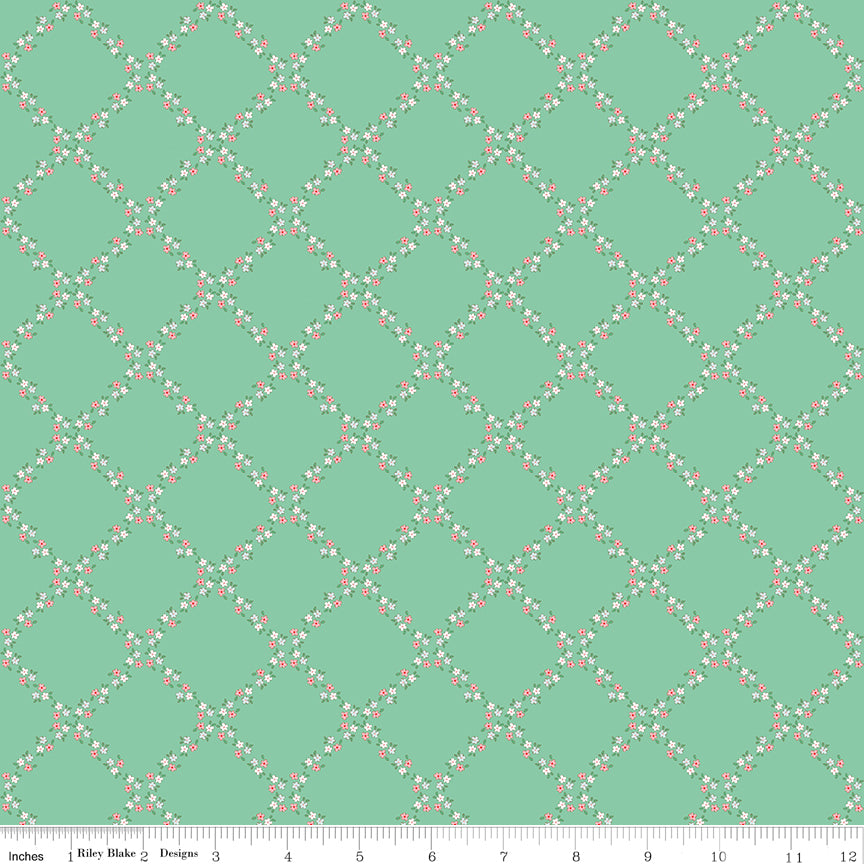 Whimsical Woodland Lattice Green