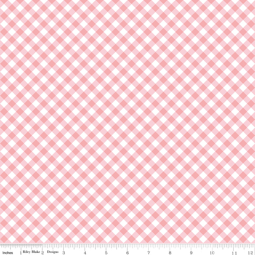 Whimsical Woodland Diagonal Gingham Pink