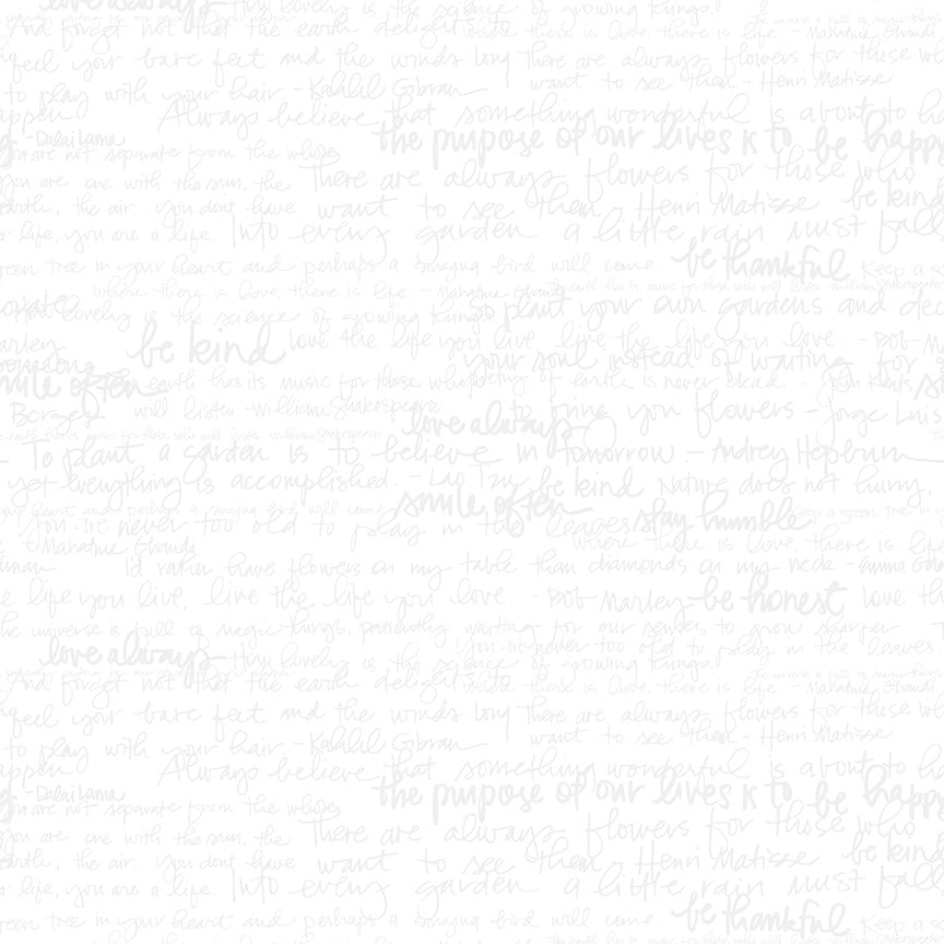 Text Tone On Tone White by Amanda Herring Designs features tone-on-tone text print