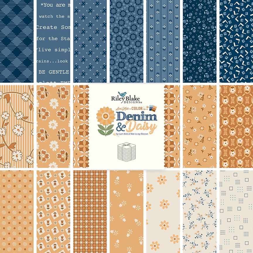 Denim & Daisy Fat Quarter Bundle, 21 Pcs.
