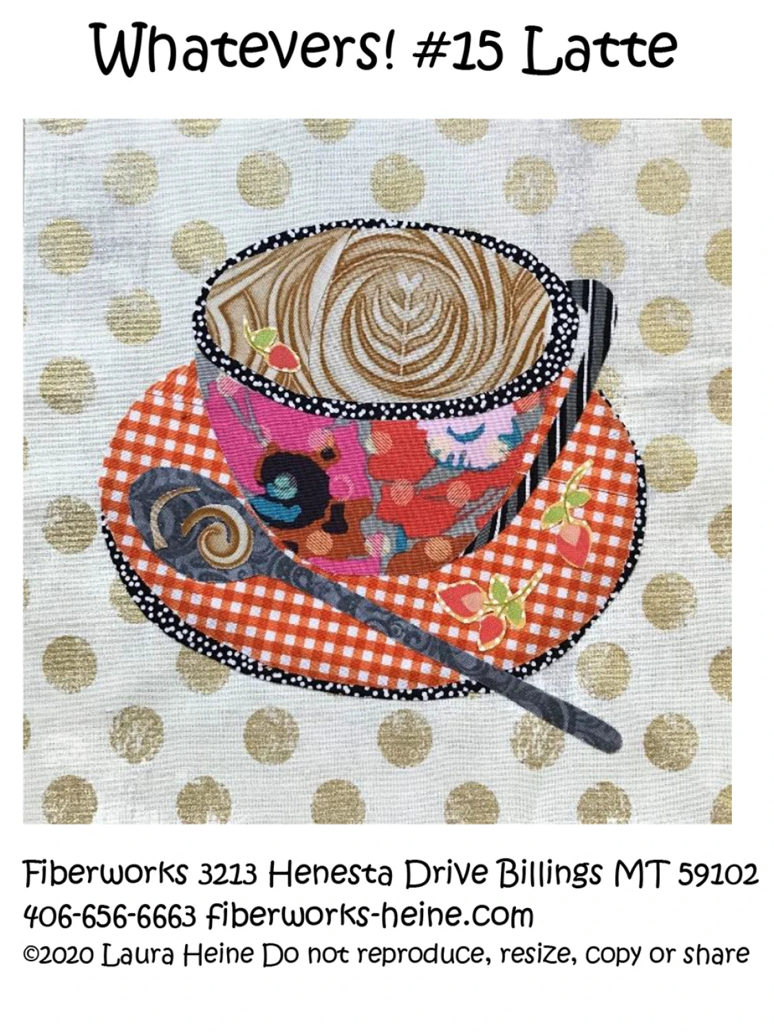 Whatevers! #15 Latte FWLHWHAT15 by Laura Heine Pattern makes collage quilt that measures 8 x 8