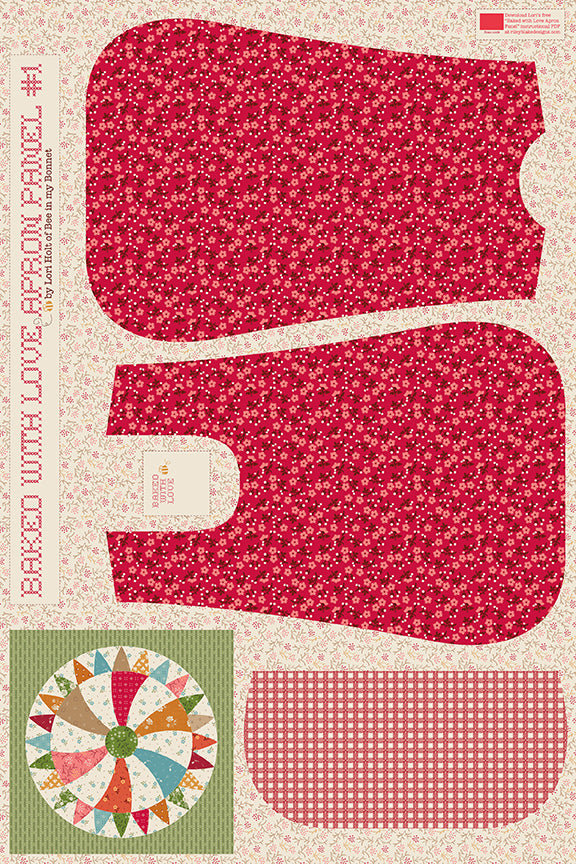 Baked With Love 36" x 54" Home Dec Apron Panel #1