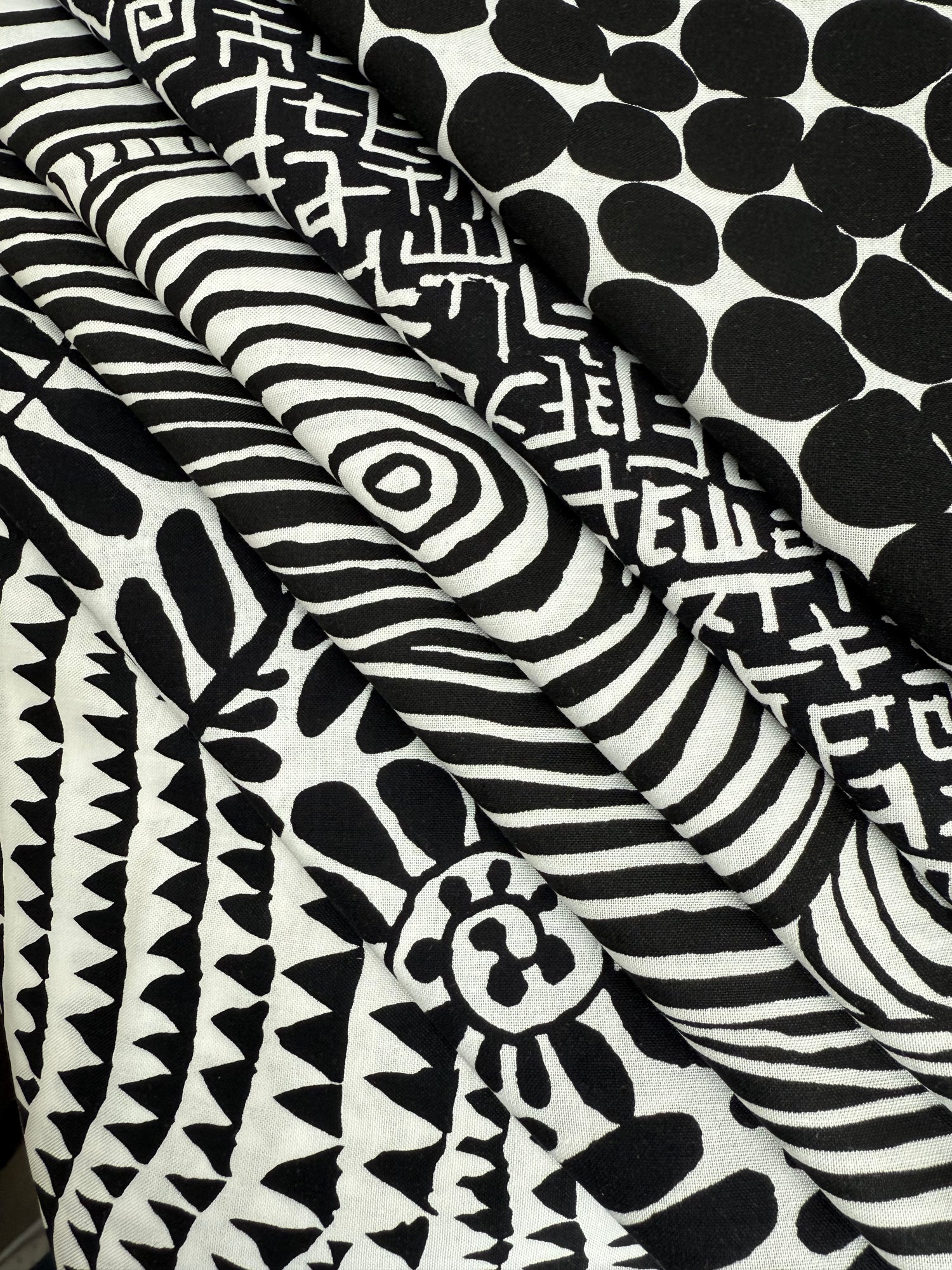 Kaffe Black and White Bundle of 6 1/2 yard prints from Kaffe Fassett for FreeSpirit Fabrics