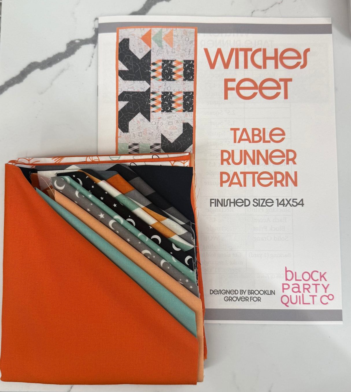 Witches Feet Quilt Runner Kit 14x 54