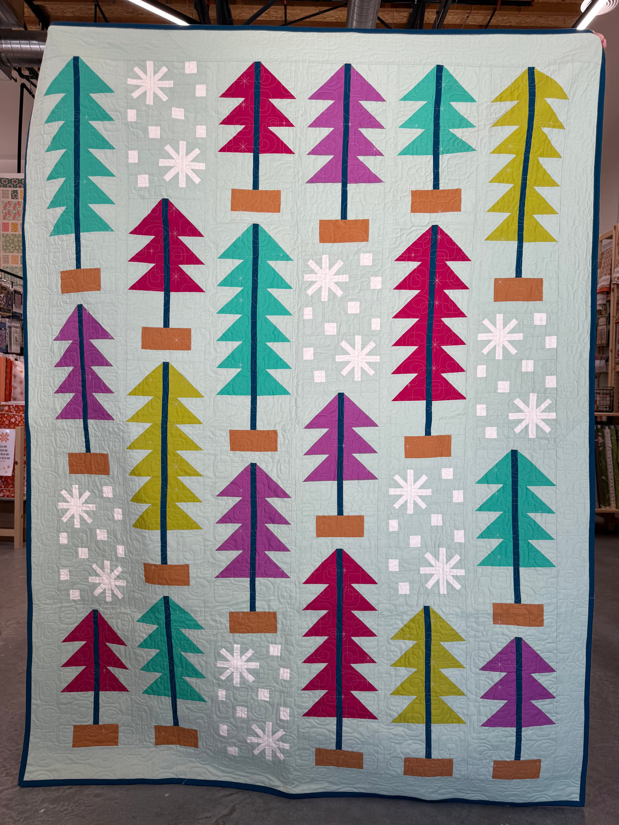 All Spruced Up Quilt Kit Uses Bella Solids as pictured - Includes the Pattern, Background and Binding PPP54 from Pen & Paper Patterns By Lindsey Neil