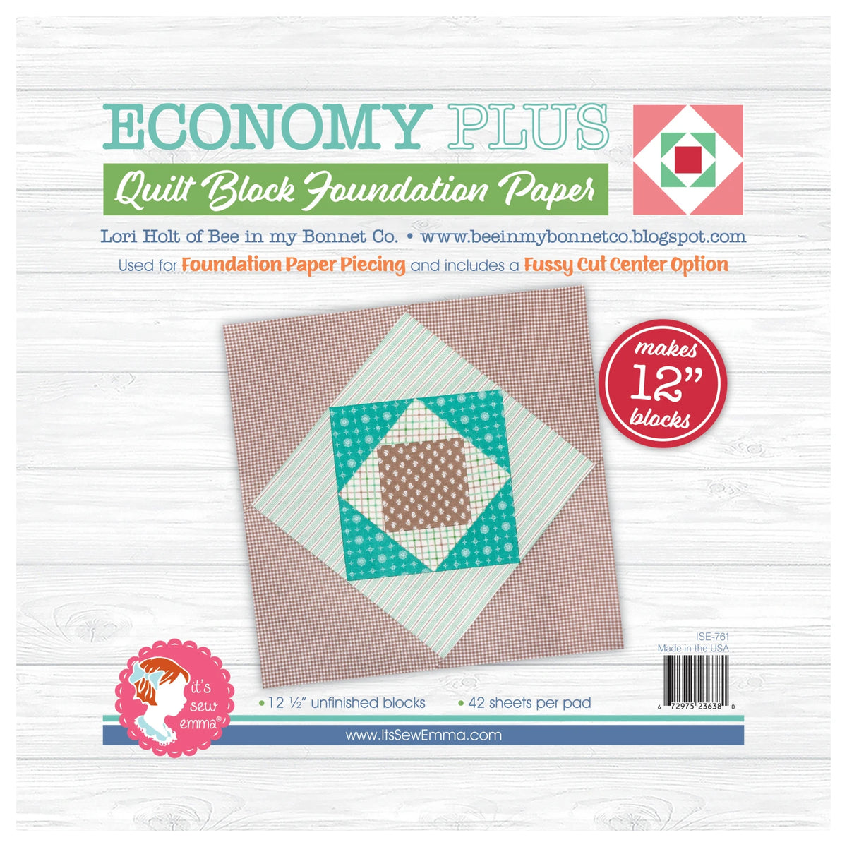 Economy Quilt Block 12in Foundation Paper Piecing