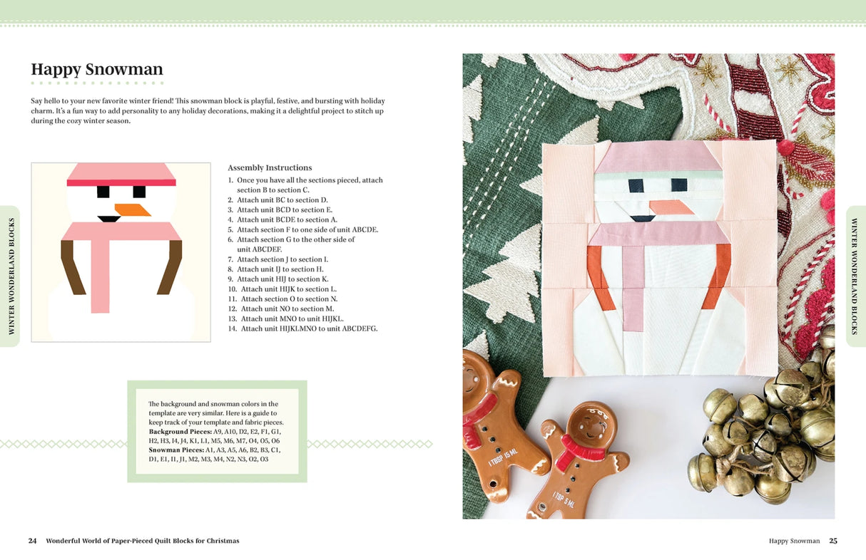 Liza Taylor Wonderful World of Paper-Pieced Quilt Blocks for Christmas Book