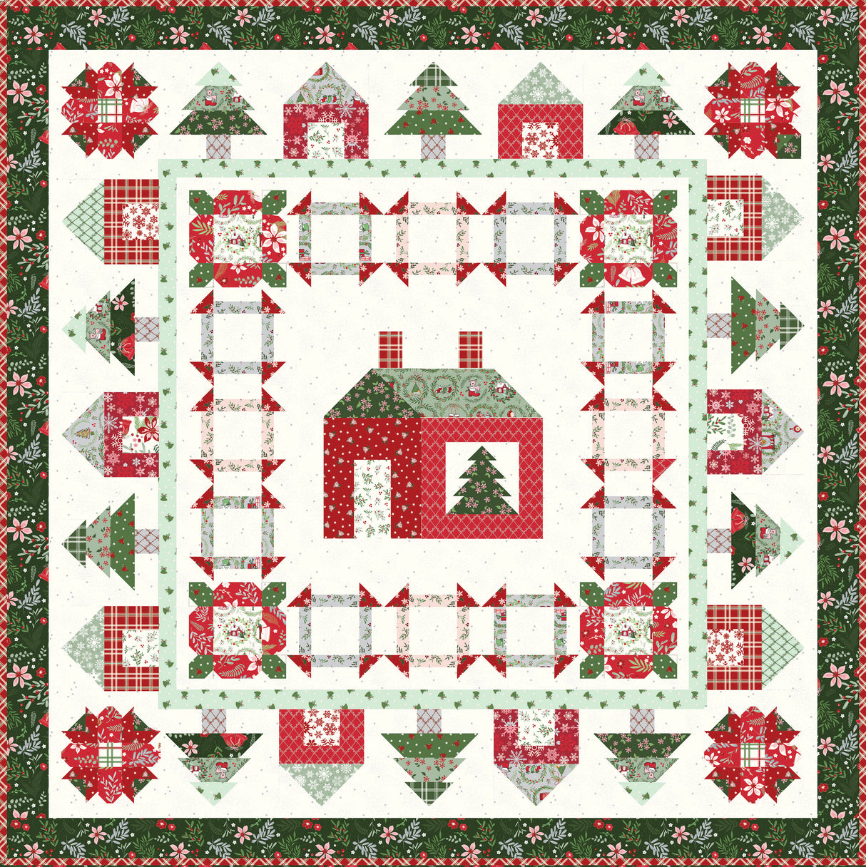 Holly Lane Quilt Pattern FT-8504 By Beverly McCullough for Flamingo Toes (Copy)