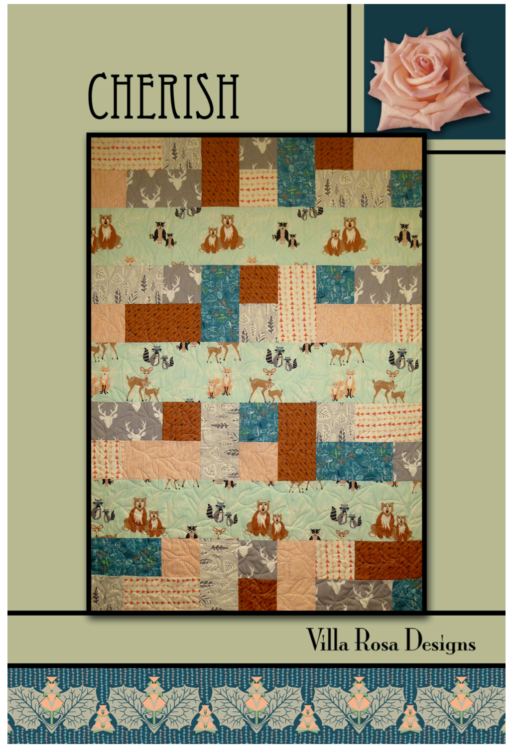 Cherish Quilt Pattern - INSTANT DIGITAL DOWNLOAD - By Villa Rosa Designs 51in x 69in
