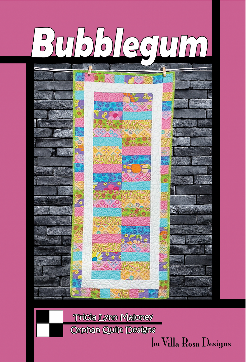 Bubblegum Table Runner Quilt Pattern Card - Printed Pattern Only - From Villa Rosa Designs 20" x 50" Using Fat Quarters