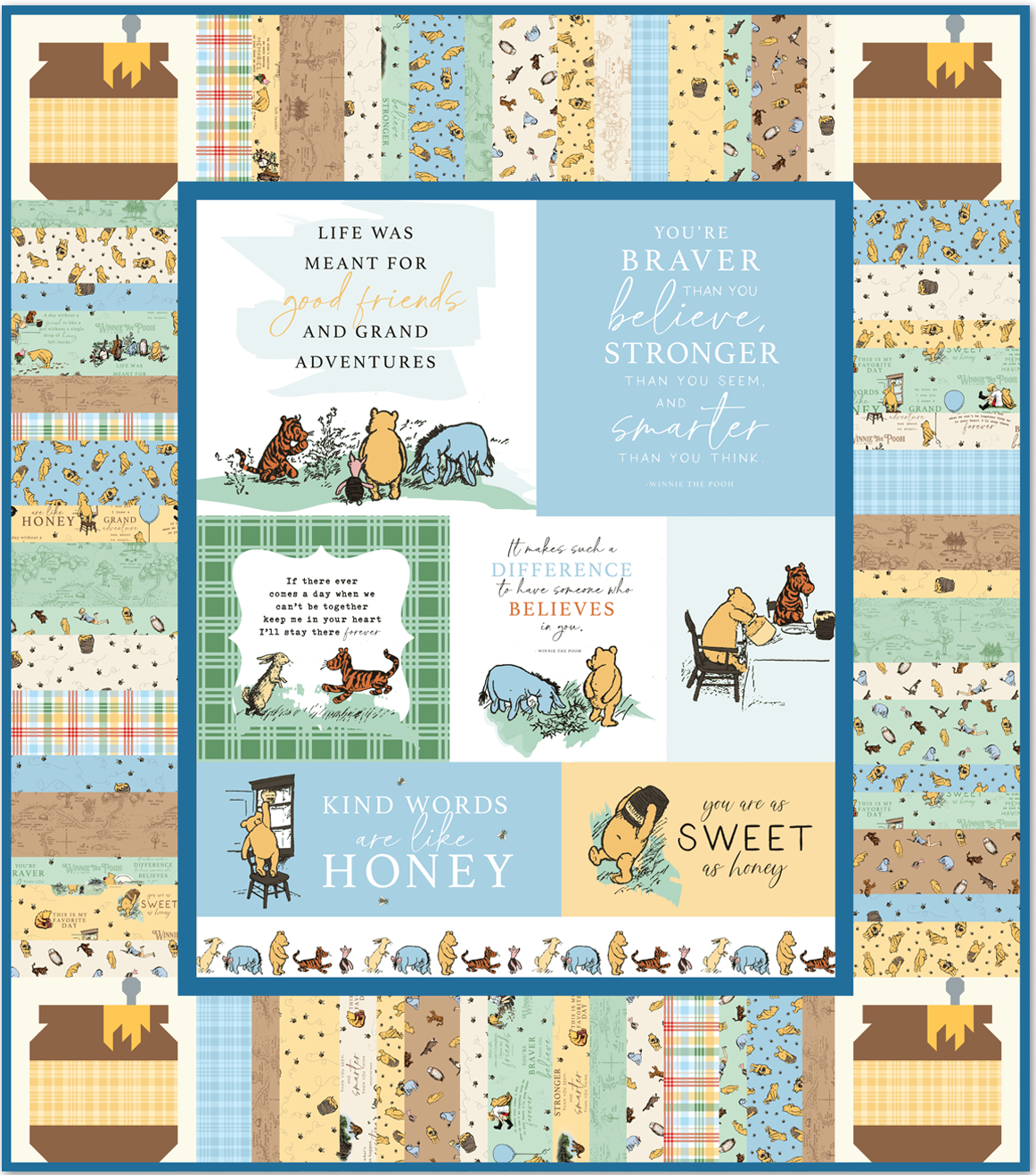 Sweet as Honey Quilt Kit in Winnie the Pooh Packaged by Starlit Quilts fabric by Riley Blake Designs