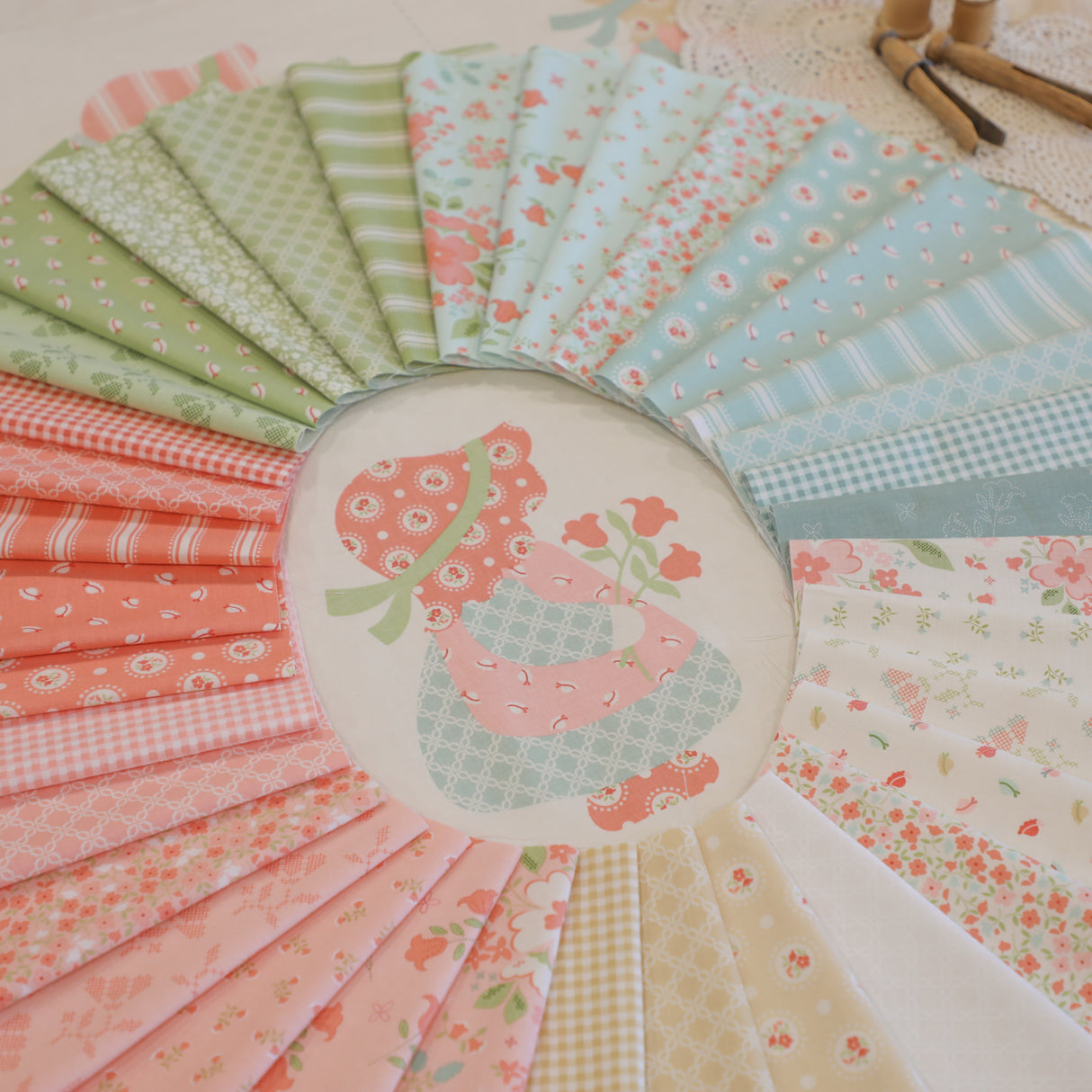 Sunbonnet Mini Charm Pack 13980MC by MySew Quilty Life for Moda Fabrics bin 45