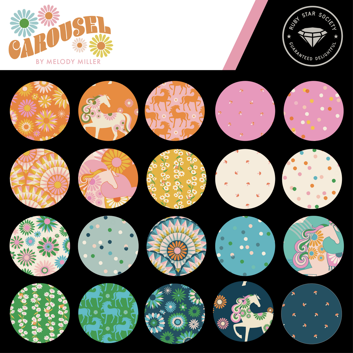 Carousel Half Yard Bundle includes all 23 Prints by Melody Miller Bundler For Ruby Star Society - Custom Cut by Starlit Quilts