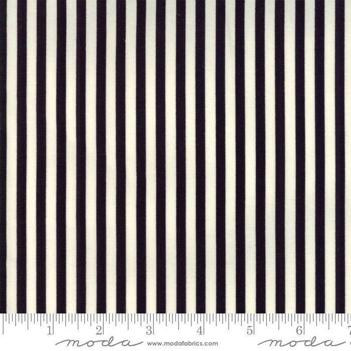 Moda Essentially Yours Black Stripe Yardage - 100% Cotton, 44" Wide SKU 8652 79