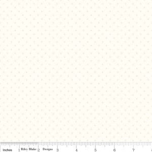 Le Creme Swiss Dots Tone on Tone Cream Dot by Riley Blake Designs - C600 - 01 Cream Sold in 1/2 Yard Increments