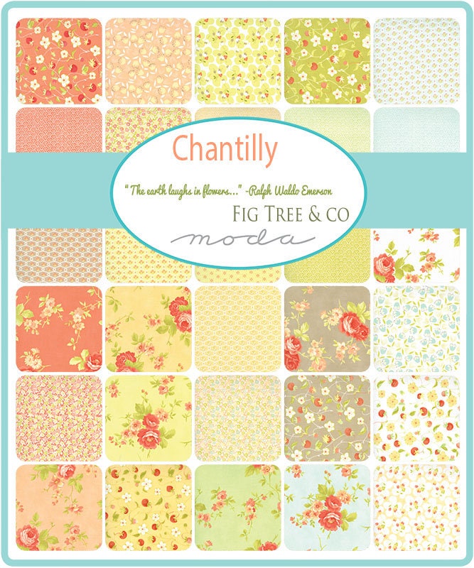 Chantilly Chantilly Cabbage Rose Yardage SKU# 20340-16 Chantilly by Fig Tree & Co. for Moda Fabrics