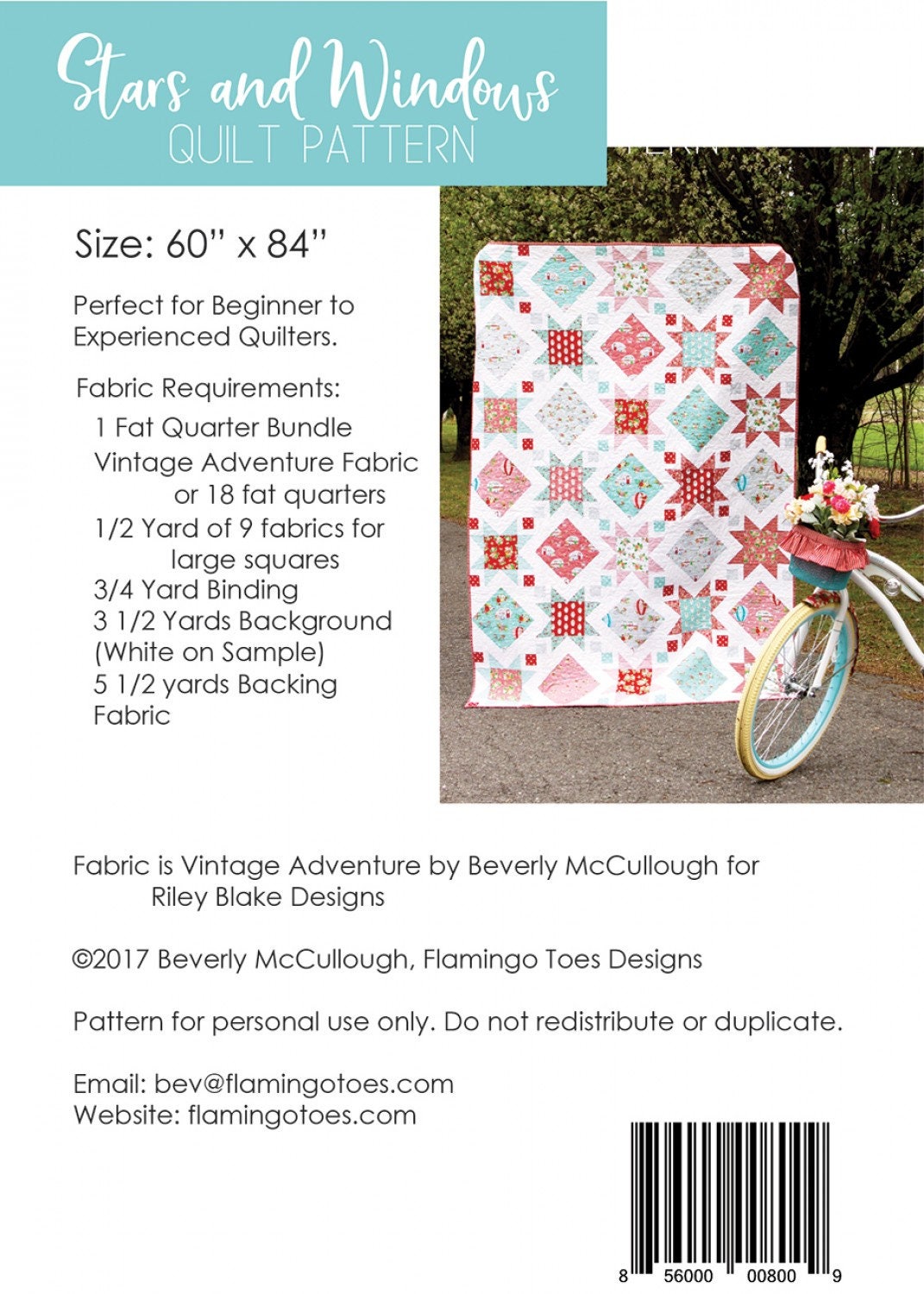 Stars and Windows Quilt Pattern Beverly McCullough FT-8009 Paper Pattern only