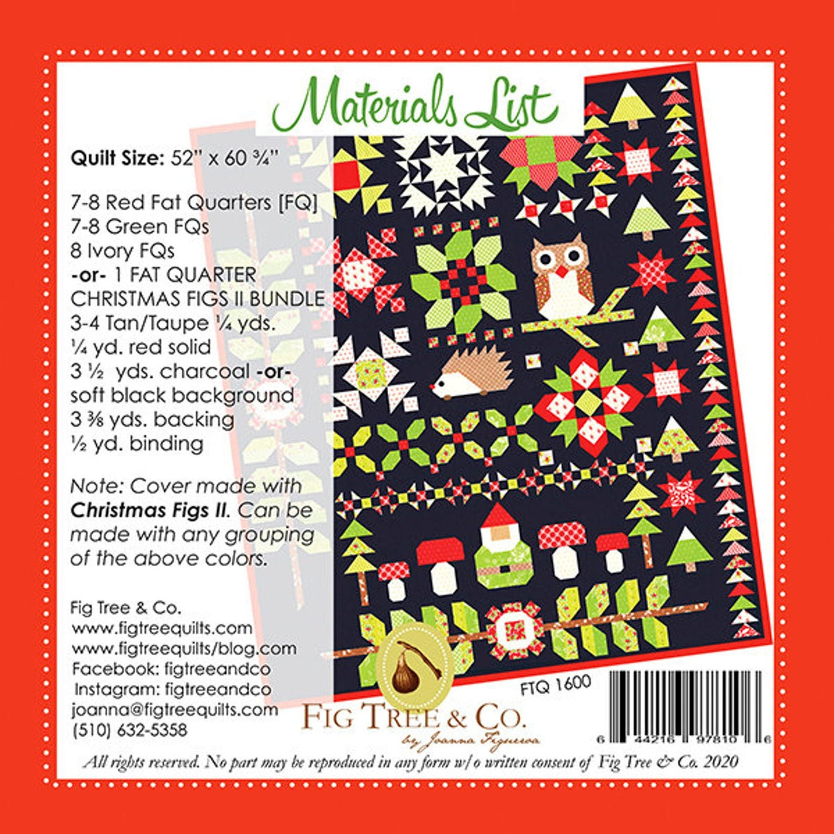 Woodland Wonderland Quilt Kit Custom cut by us makes a 52" x 61" Quilt **Free shipping item**