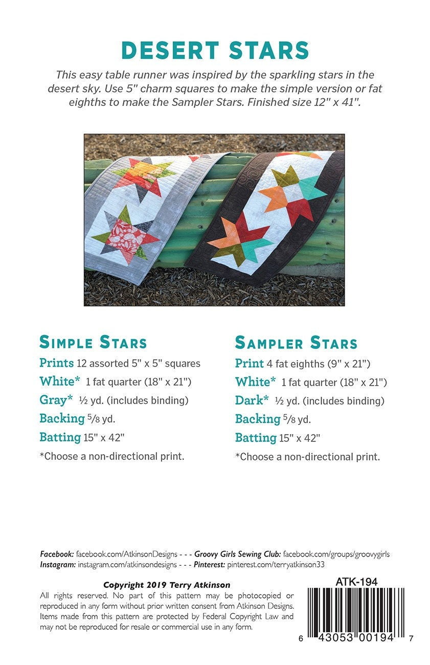 Desert Stars Table Runner by Atkinson Designs, Terry Atkinson ATK-194