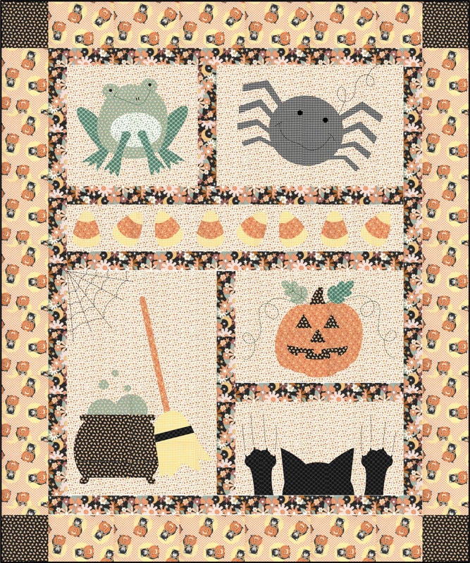 Kitty Corn Kitty Pumpkin Yardage 31171-13 by Urban Chiks for Moda Fabrics
