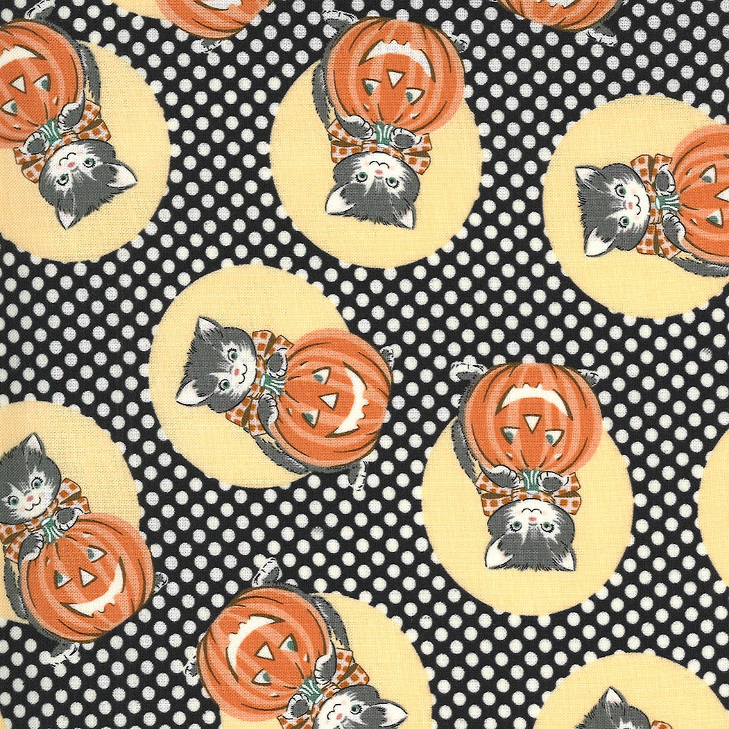 Kitty Corn Kitty Midnight Yardage 31171-17 by Urban Chiks for Moda Fabrics Sold in 1/2 Yard Increments