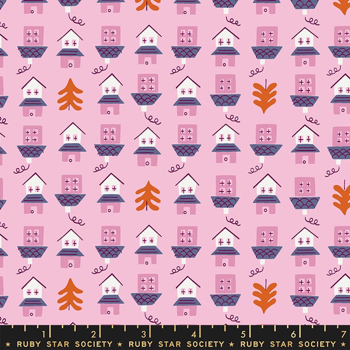 Tarry Town Little Houses Orchid Yardage RS3026-13 by Kimberly Kight for Ruby Star Society Moda Fabrics