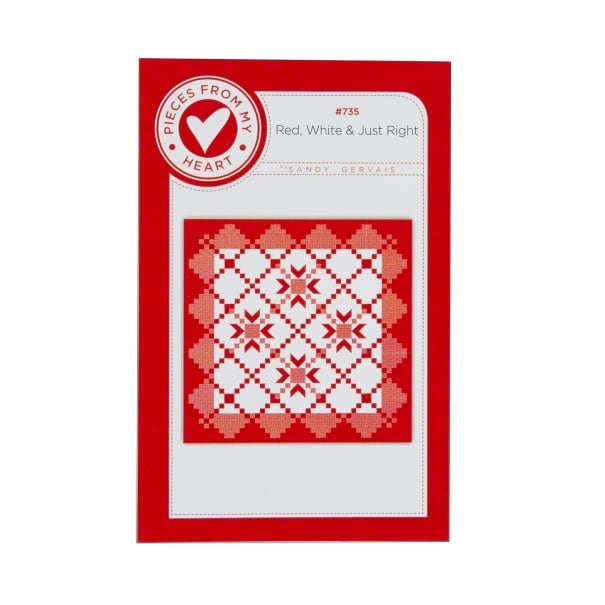 Red and Right by Pieces from My Heart 668 Jelly Roll Friendly 16" x 16" Sandy Gervais