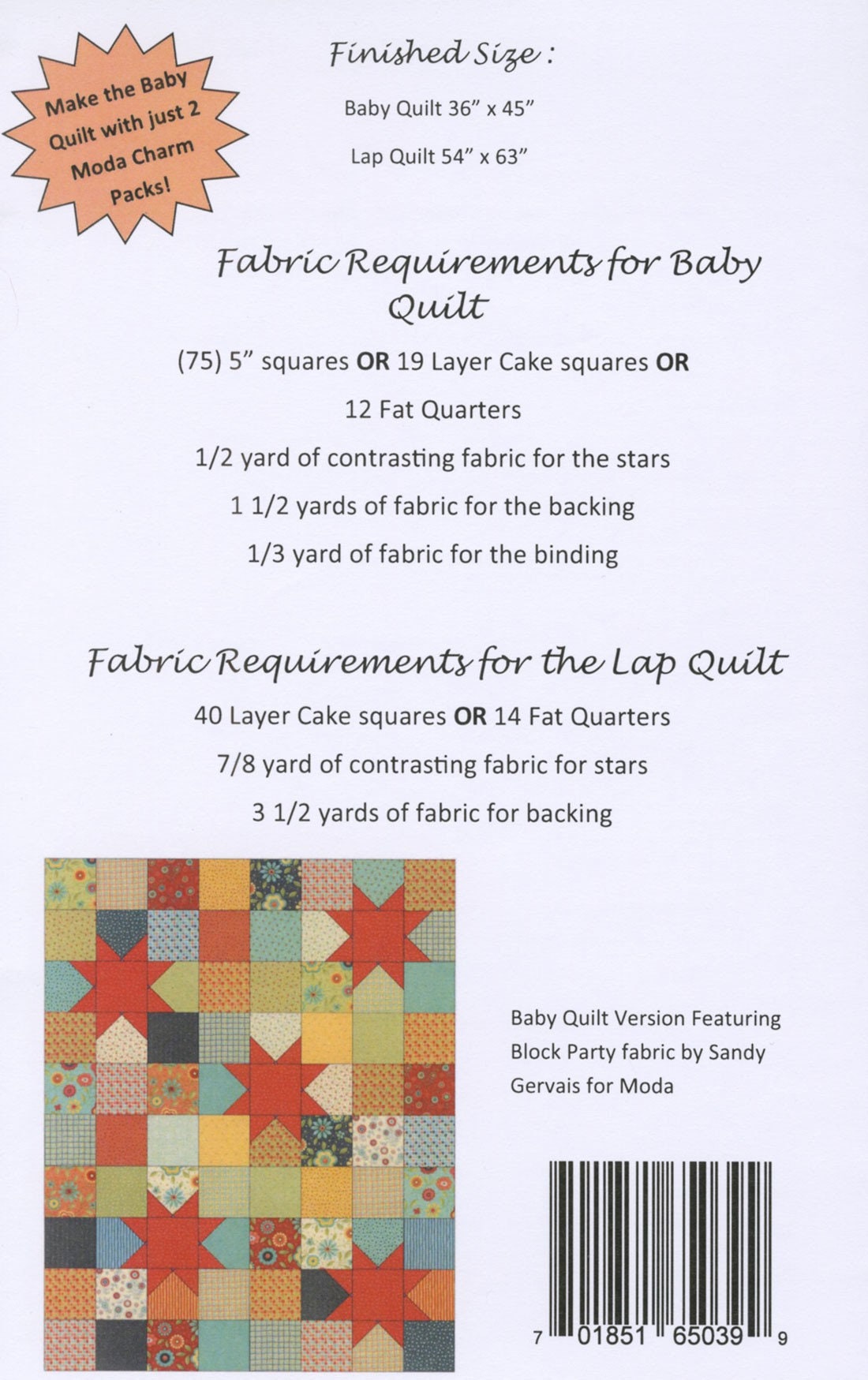 Starry Night SJ067, Paper pattern by Sweet Jane's Quilting and Design