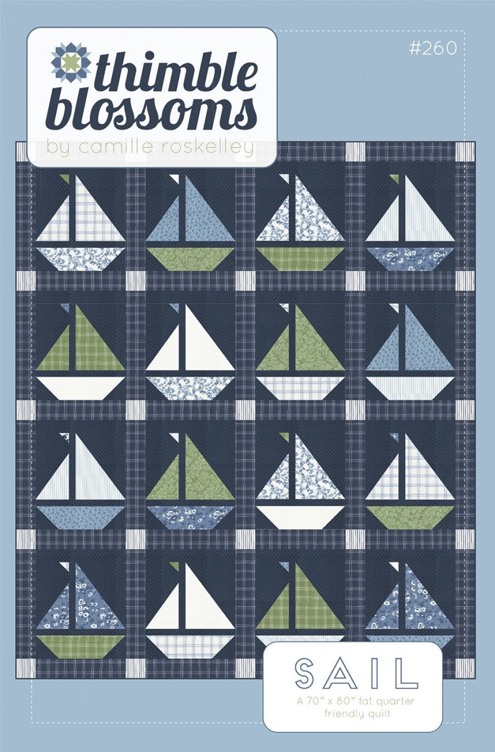 Sail quilting pattern TBL260 by Thimble Blossoms 70" x 80"