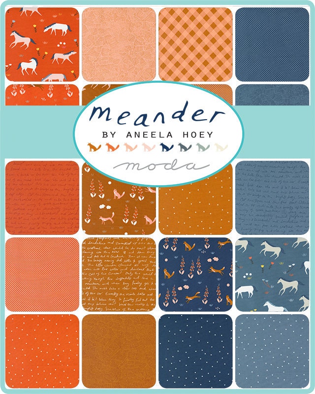 Meander Story Geranium Yardage 24582-11 by Aneela Hoey for Moda Fabrics