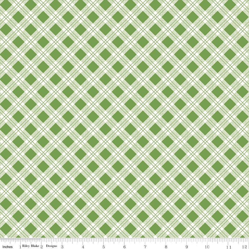 Bee Plaids Clover Bee Plaids Scarecrow C12020-Clover by Lori Holt for Riley Blake Sold in 1/2 yard increments cut continuously