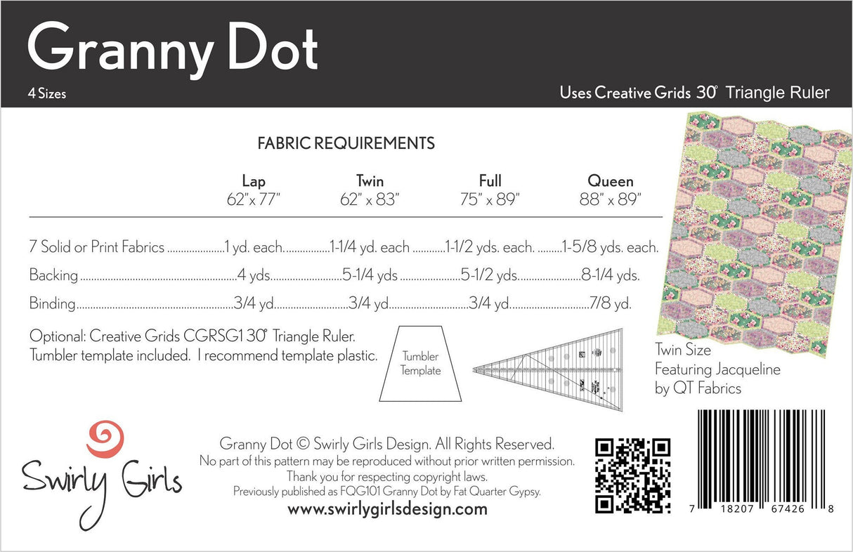 Granny Dot Quilt Pattern by Joanne Hillestad for Swirly Girls Design SGD065