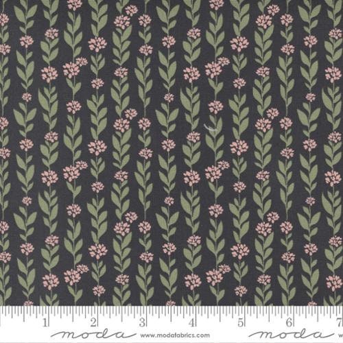 Country Rose Climbing Vine in Charcoal 5171-17 by Lella Boutique for Moda Fabrics Sold in 1/2 yard increments.