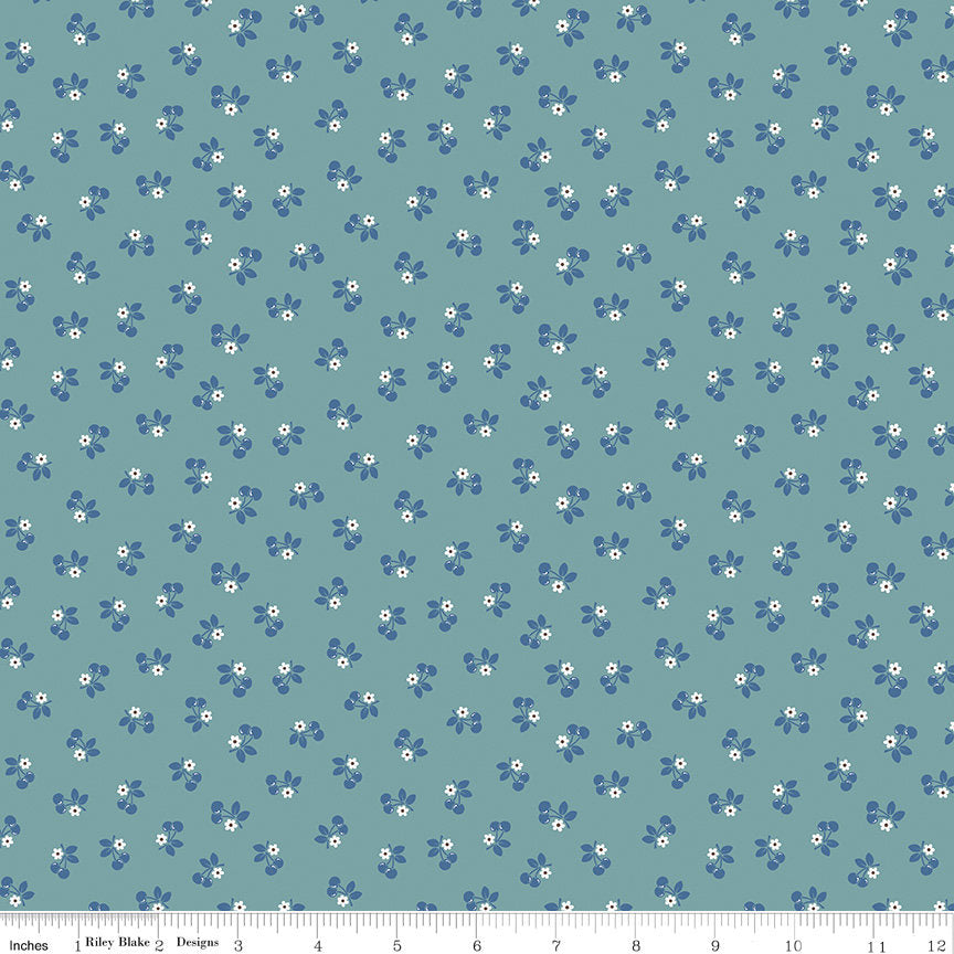 Calico Cherries Cottage C12848-Cottage by Lori Holt Sold by 1/2 Yard Increments
